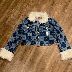 Bratz Denim Cropped Furry Jacket
